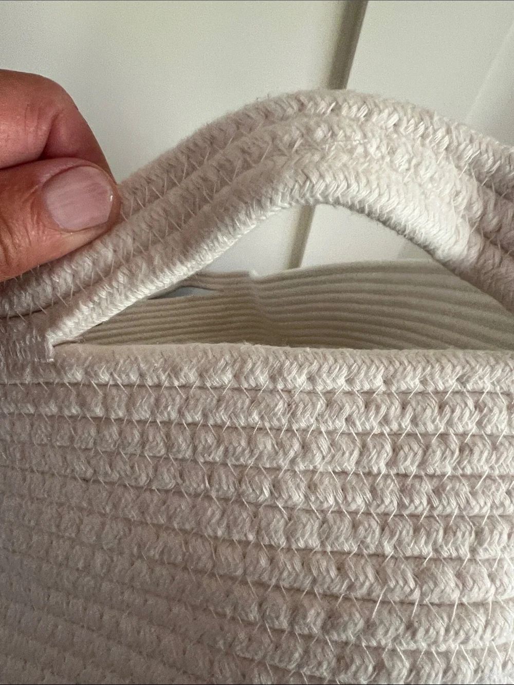 White Woven Cotton Rope Storage Basket - Home Accents